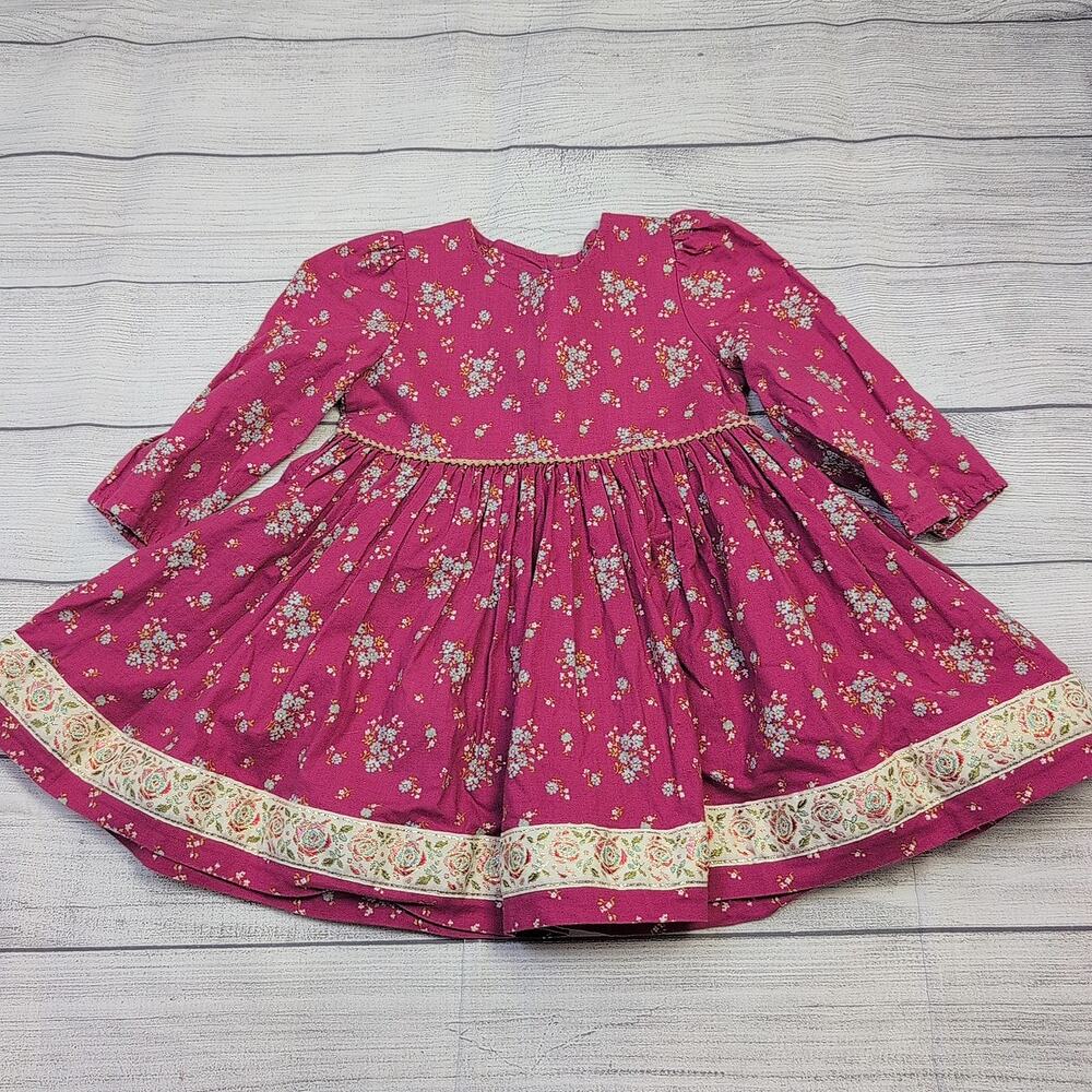 6 Matilda Jane Platinum Red Floral Long Sleeve Peasant Top